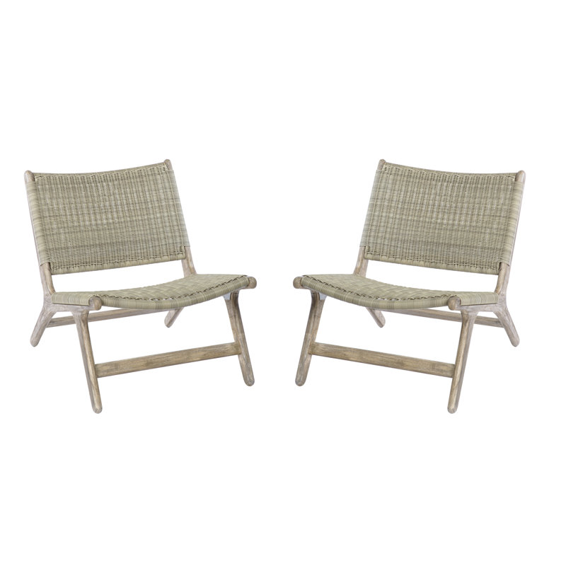 Verge Outdoor 3 - Piece Teak Conversation Set, Driftwood Gray