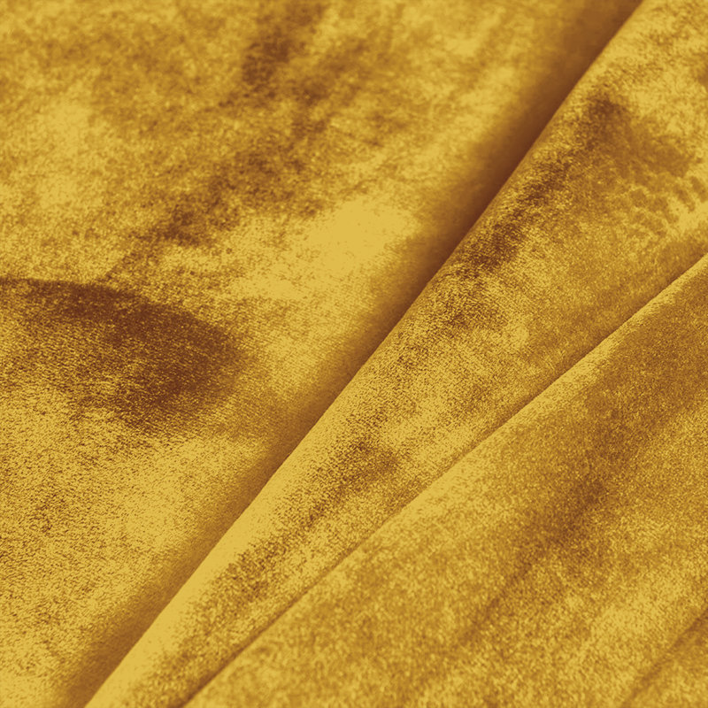 Pownal Crushed Velvet Eyelet Sheer Living Room Curtains, 168 x 137cm, Ochre