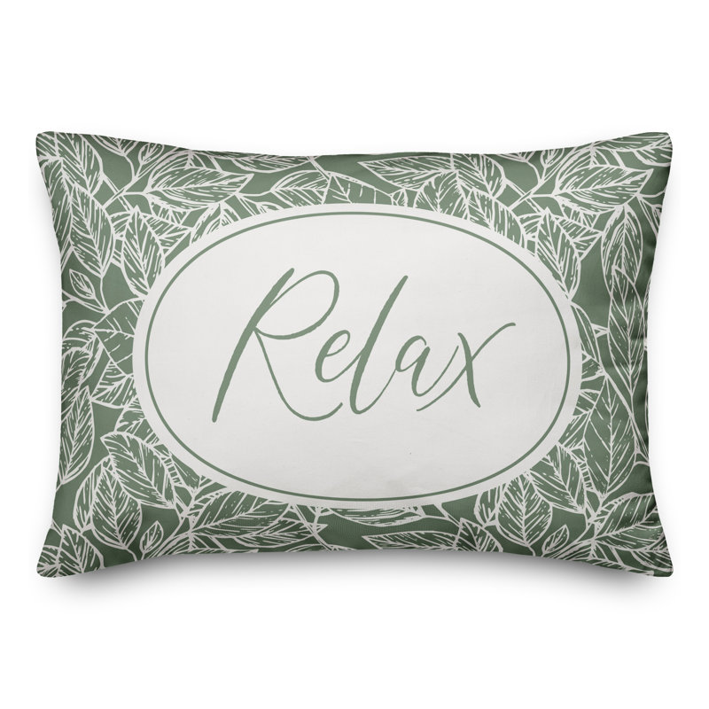 Floral Outdoor Reversible Throw Pillow, Green