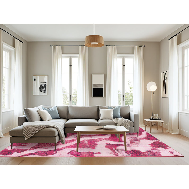 Tapis décoratif multicolore à motif abstrait, Rectangle 8 pi x 12 pi