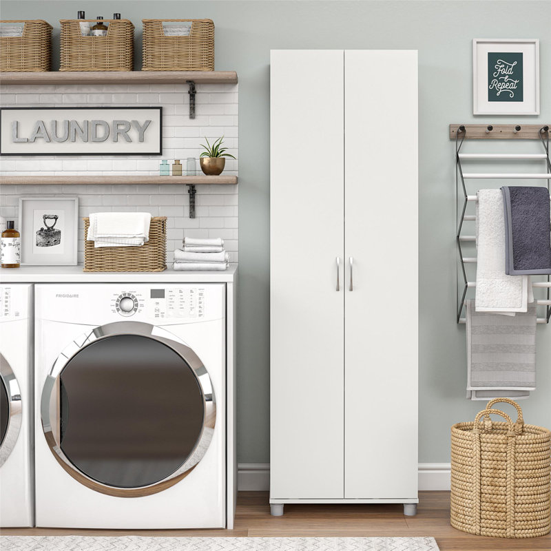 Armoire de rangement l 24 po Aleg, Blanc
