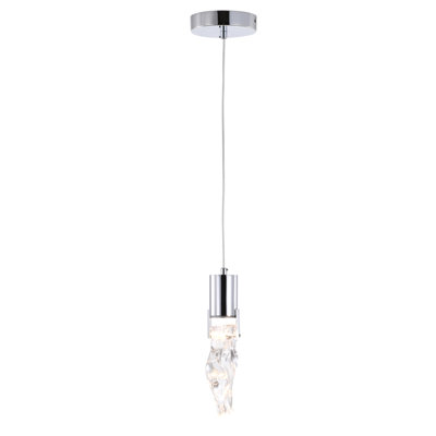 Luminaire suspendu 1 lumière avec pierre de cristal transparente