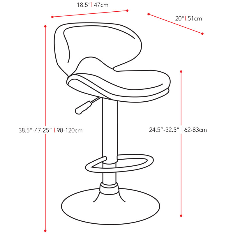 Tabouret de bar pivotant à hauteur réglable Abdusbasiyr, Blanc
