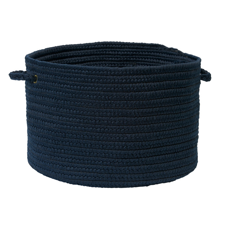 Panier de rangement tressé intérieur / extérieur, H 12 po x l 18 po x P 18 po, Bleu marine