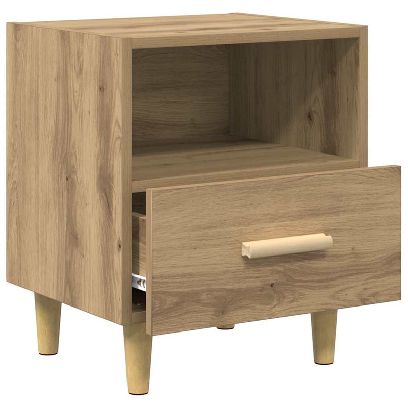 40cm W Manufactured Wood Bedside Table, Artisan Oak