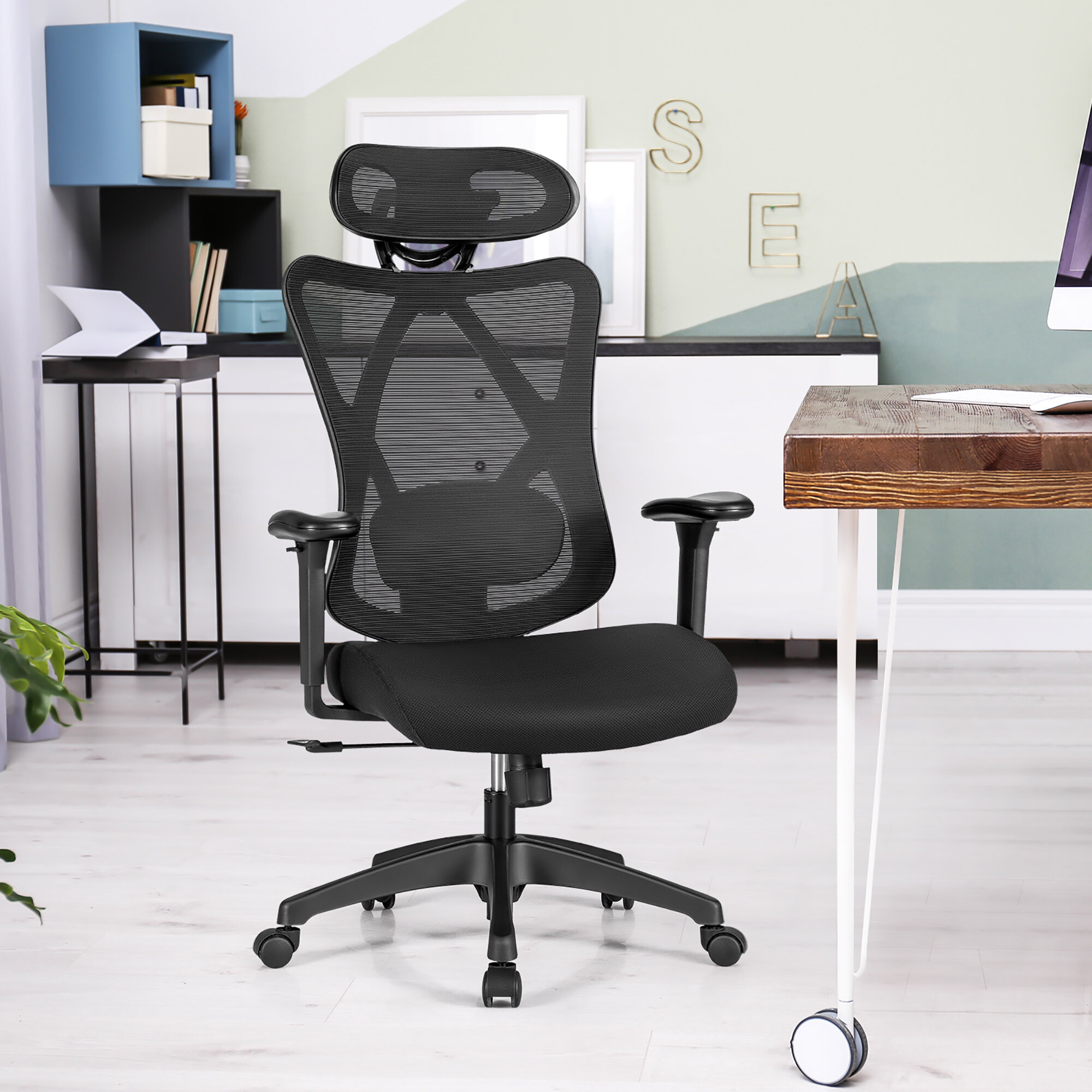 Oline ErgoPro Ergonomic Office Chair w/ Breathable Mesh Material, Navy Blue