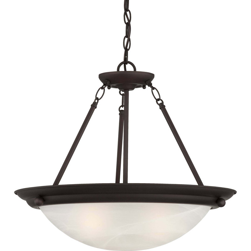 Luminaire suspendu d'intérieur convertible 2 lumières Lunar, Bronze antique