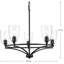 Lustre traditionnel 5 lumières en verre transparent-351098956