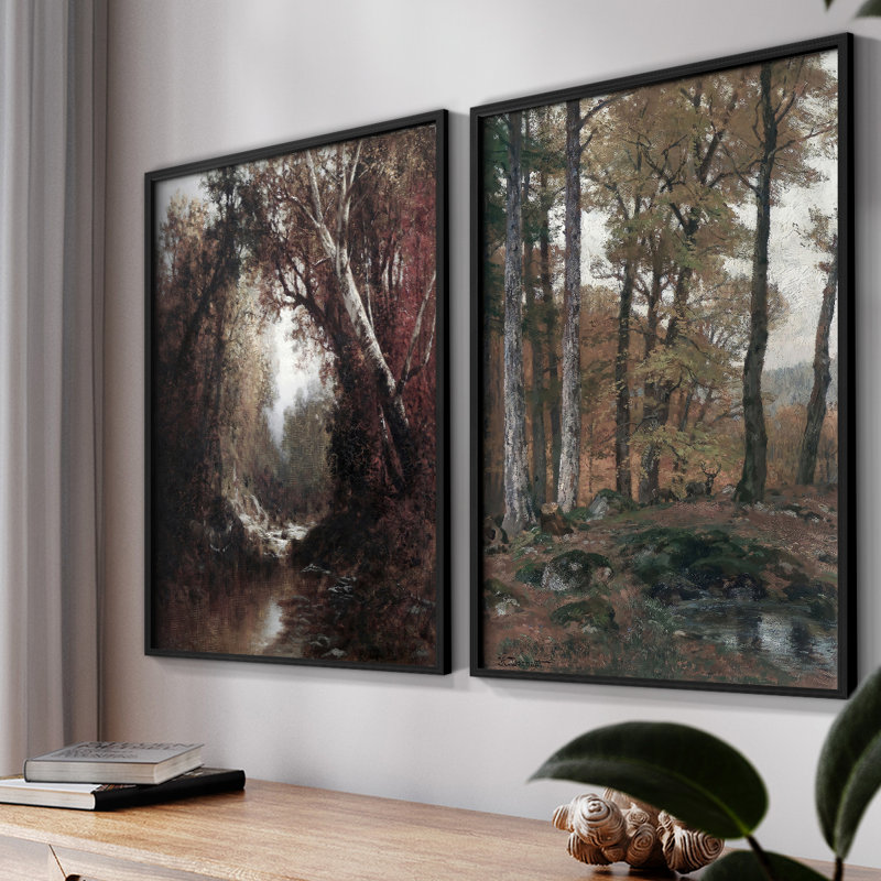 " Vintage Landscape VII " 2 - Pieces, Black, 10" H x 16" W