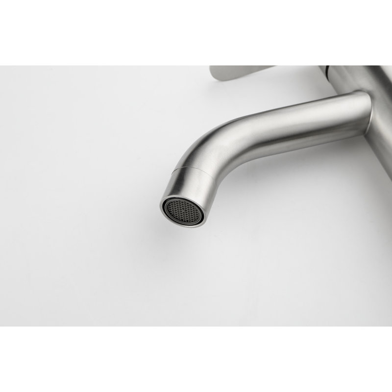 Brushed Nickel Bathroom Sink Faucet - Modern Design, Single Handle, Stainless Steel, Instant Assembly Process Tap Uncomplicated Installation