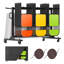  Support à chaise pliable GrandHaven AMERLIFE avec 4 roulettes, 2 cordons élastiques, housse, noir brillant-109519726