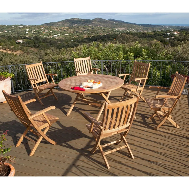 Ascot Outdoor Round Teak Dining Table
