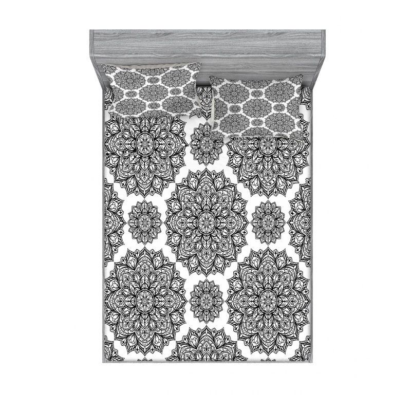 Ensemble de draps Symmetrique, Ensemble de drap pour grand lit avec drap-housse