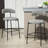 26'' Counter Height Bar Stools Teddy Fabric Cover Kitchen Island Counter Bar Stool With Black Powder Coating Base And Footrest(Grey)