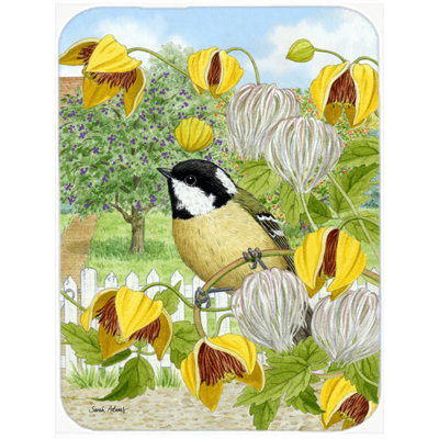 Caroline's Treasures Coal Tit Glass Cutting Board