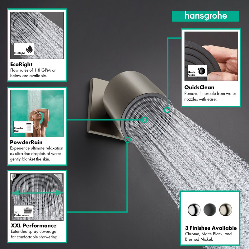 Ensemble de baignoire / douche à pression équilibrée avec iBox hansgrohe Pulsifier S, 1,75 GPM en chrome, Chrome