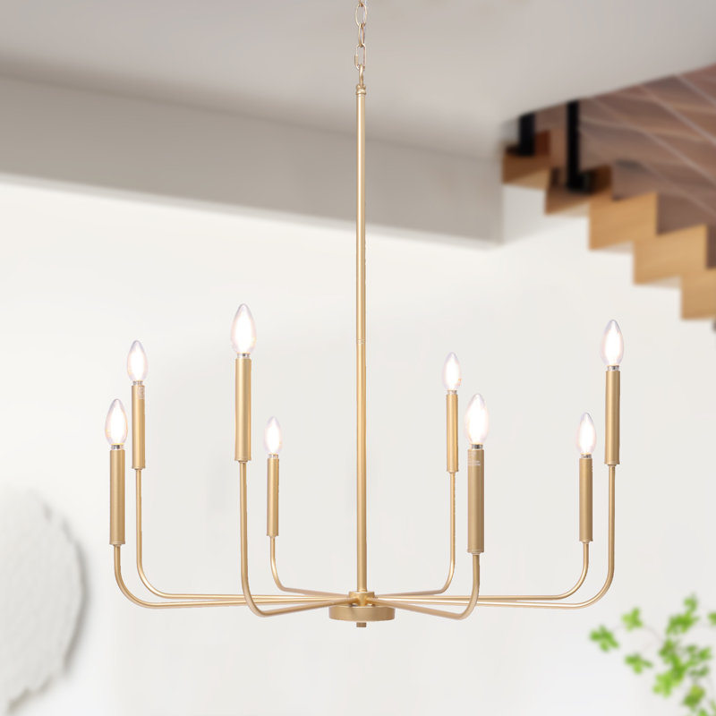 Kaymarie 8-Light 31.5"W Candle Style Classic/Traditional Dimmable Living Room Chandelier UL Certified