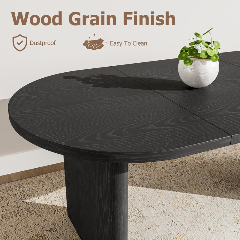 Home Office 70.8 Inch Oval Computer Desk, Long Large Executive Desk Wooden Home Office Desk, Writing Table Computer Table Workstation