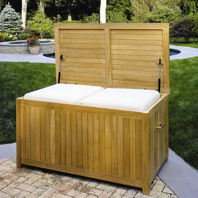 Teak Wood Deck Box, 29" H x 60" W