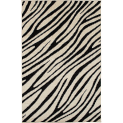 Tapis intérieur / extérieur blanc à imprimé animal
