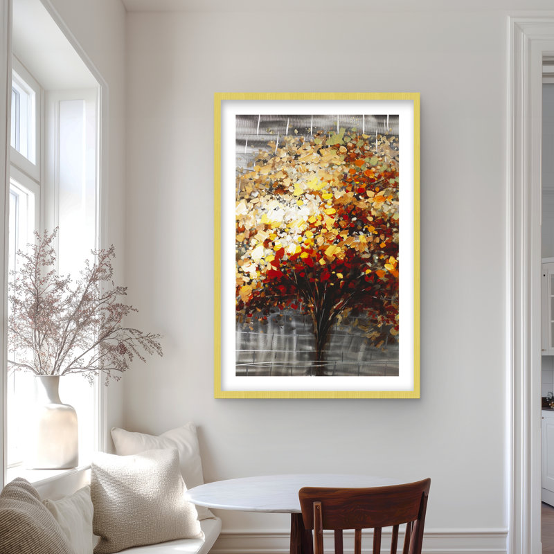 Abstract Tree by Fall - Framed Matted Print for Home Decor