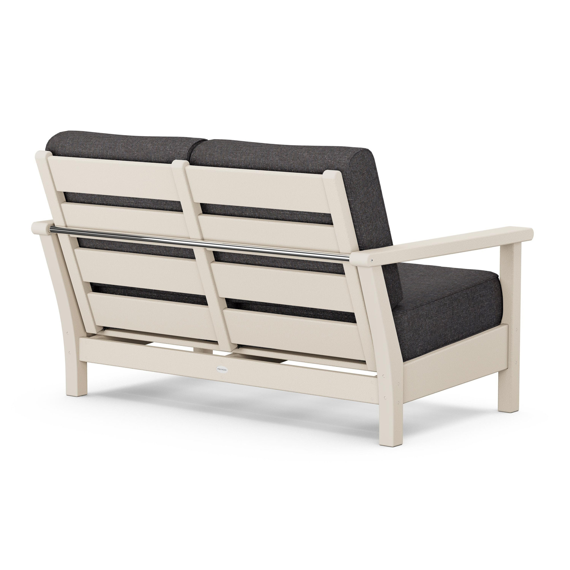 Harbour 52.25'' Wide Outdoor Loveseat with Cushions, Ash Charcoal, Sand