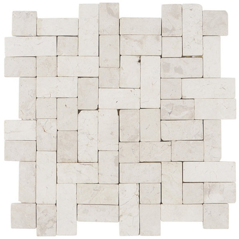 Nature Antique Lava Black Pebble Mosaic Tile, White