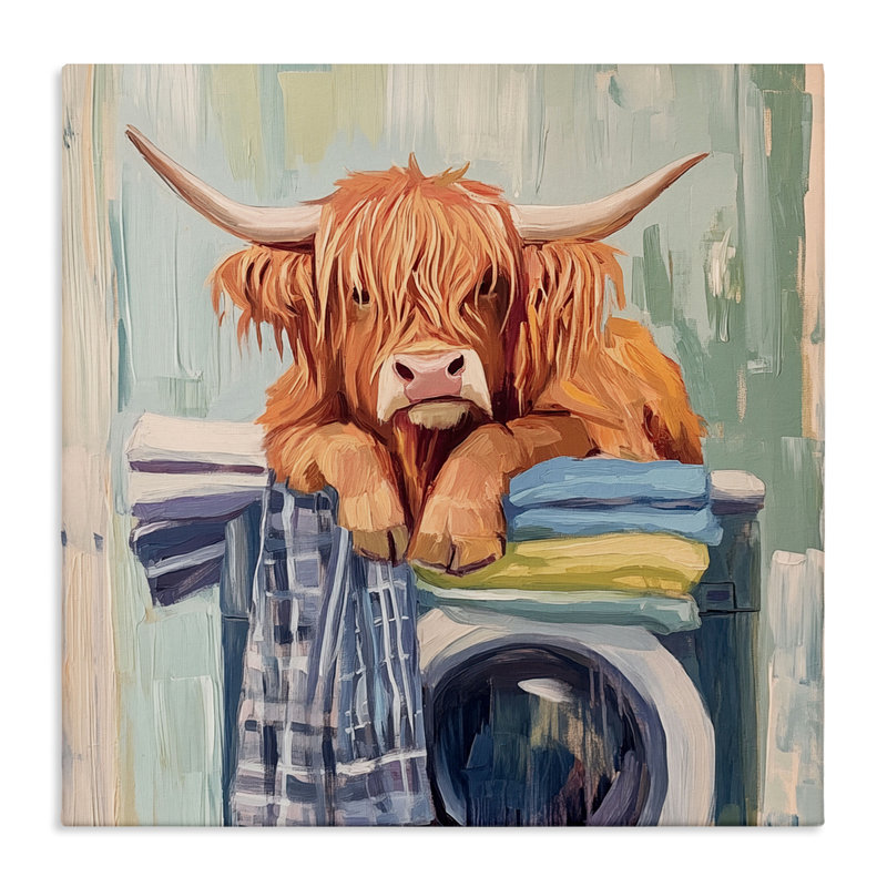 «More More Laundry Tired Cow» par Nina Blue, H 30 po x l 30 po