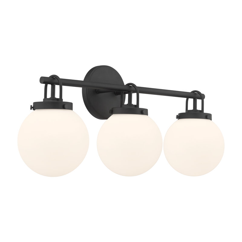 Meuble-lavabo 3 lumières 24 po Ortesa, H 10,5 po x l 24 po x P 6,5 po, Noir, Trois lumières