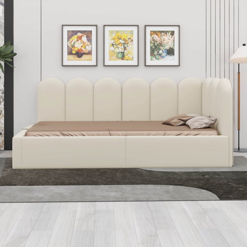 Upholstered Daybed Bed With Storage,Ottoman Bed Twin Size Single Sofa Bed, Daybed With Hydraulic Storage Bed Frame, Beige