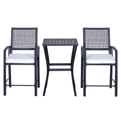 Ensemble de bar en osier 3 pièces L 23,5 po x l 23,5 po x H 35,75 po
