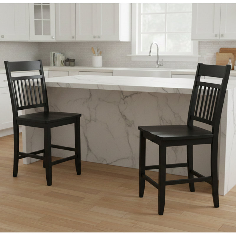 Ensemble de 2 tabourets de bar Ashby, Noir