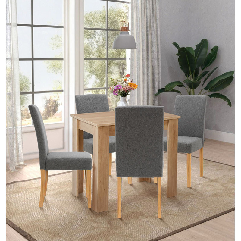 Ludden 4 - Person Dining Set, 75.5cm H x 120cm L x 70cm W, Grey