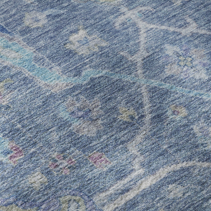 Premium Machine Washable Mayfield AMF2232 Global Rug, 1'8" x 2'6", Blue