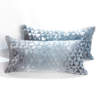 Triangles Mini Rectangle Velvet Pillow Cover & Insert