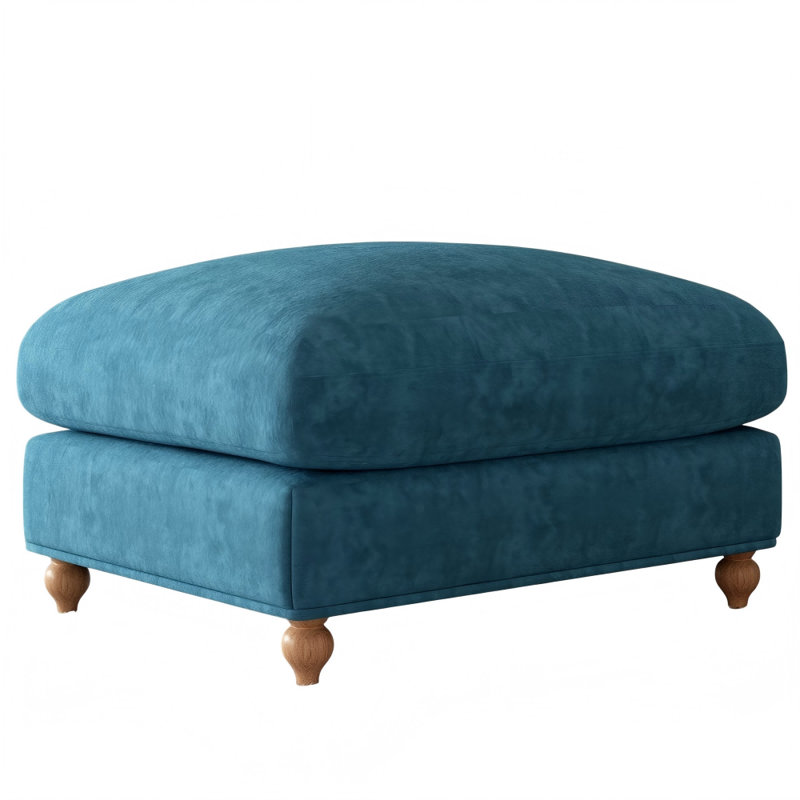 Velvet Ottoman, Teal Velvet