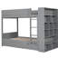 Lit superposé simple au-dessus de simple avec 2 tiroirs et armoires multicouches, gris-121069958