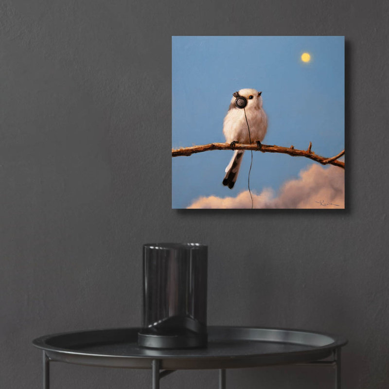  «Song Bird No. 8» par Lucia Heffernan, art mural en verre acrylique, 12 po x 12 po