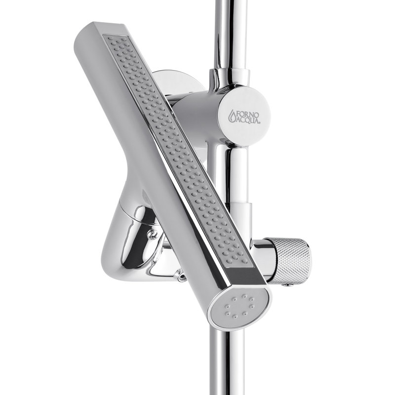 Douche FORNO ACQUA AcquaFALL, douche de pluie, pomme de douche à main, jets de corps, débit de 1,8 GPM, Chrome poli