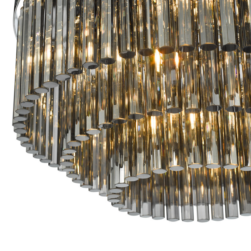 Bartholmey Crystal Flush Mount, Smoked