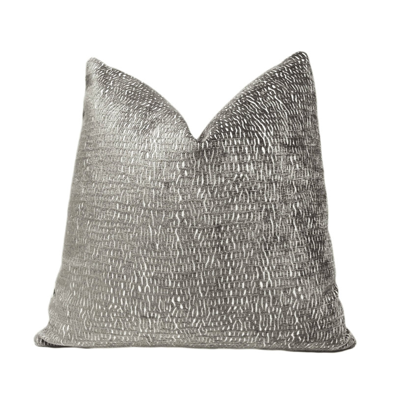Chenille Throw Pillow Cover, 20" H x 20" W, Olive Green