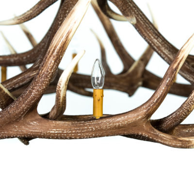 Lustre de roue de wagon 12 lumières unique/à l’état elk Lavinia