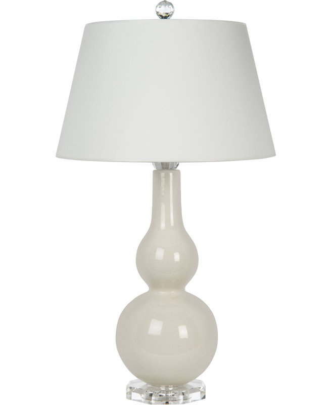 Arabella White Ceramic Table Lamp with Empire Shade