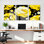 Reproduction de peinture à l'huile sur toile jaune à motif floral jaune (ensemble de 3)