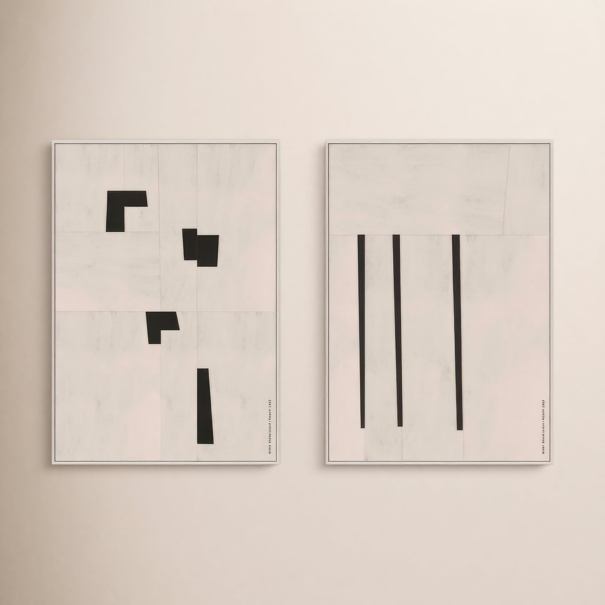 Scattered by Romina Gadler, White Canvas Framed, 50" H x 35" W