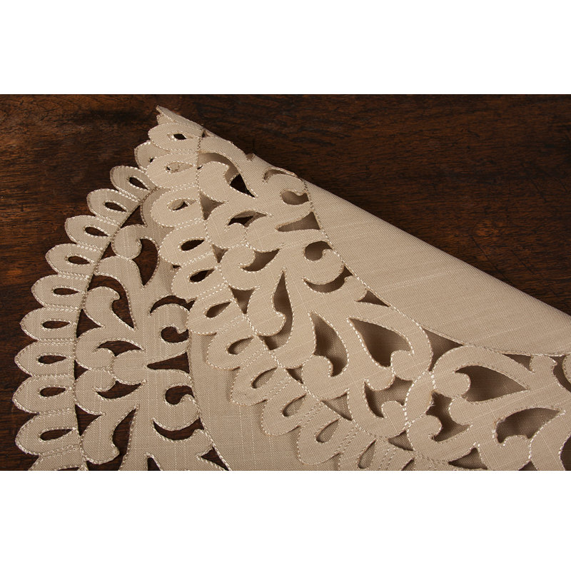 Burnard Polyester Embroidered Round Placemat
