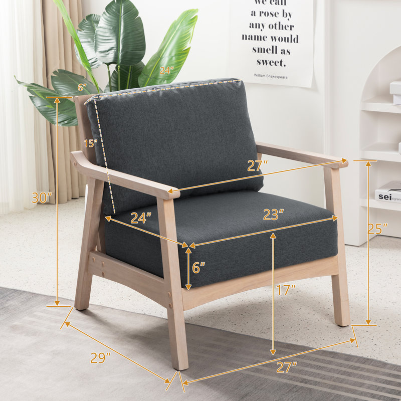 Fauteuil Itzhak, Mélange de lin gris