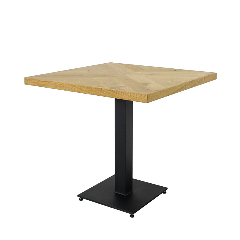 Acamas Oak Metal Base Dining Table, Natural Oil