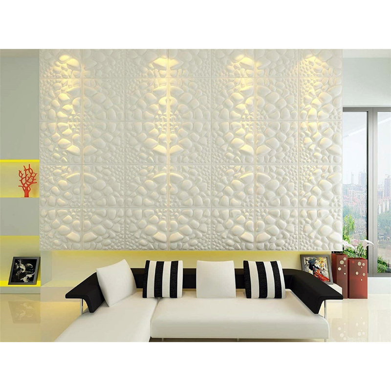 Falkirk Ross 19.7" X 19.7" Abstract 3D Wall Panel In White (5-Pack)