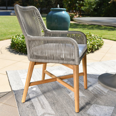 Outdoor Dining Armchair with Cushions